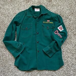 Vintage 60s Boyscouts Of Canada Shirt Button Up Longsleeve